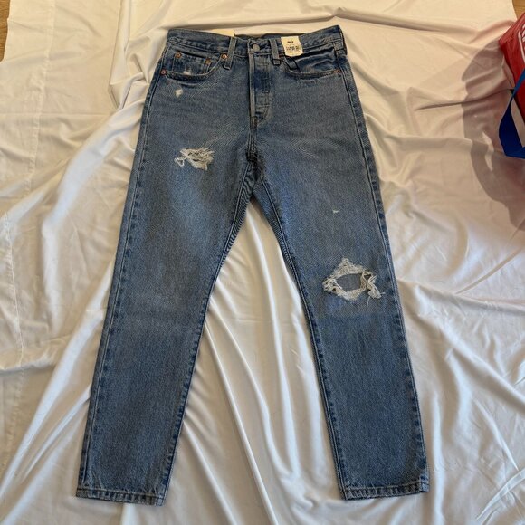 Levi's 501 Distressed High Rise Skinny Jeans - 28x28 - Picture 2 of 11